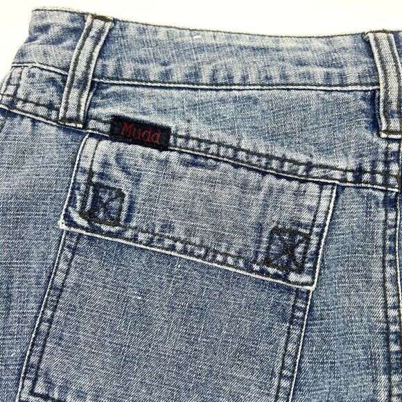 Mudd Denim Skirt Womens 5 Blue Button Front Midi 100% Cotton Casual Y2K 2000s - Picture 13 of 16